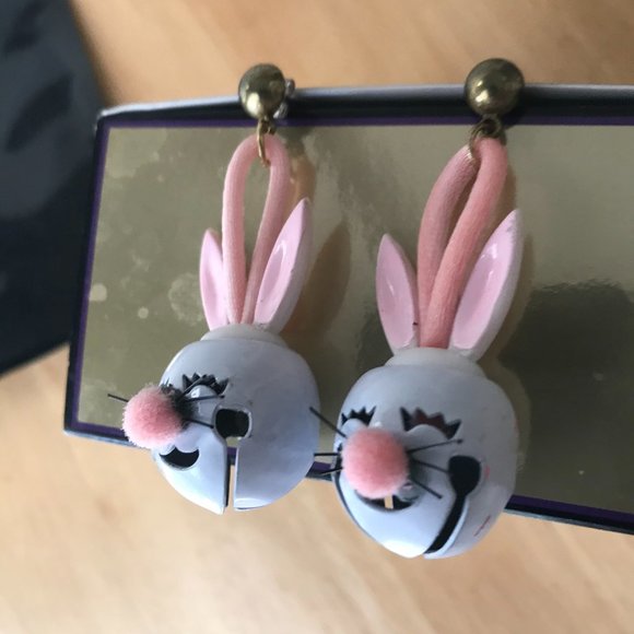 Bunny Rabbit Earrings Posts Vintage Easter - Picture 4 of 10